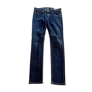 Rag & Bone Mid-Rise Skinny Jeans in Woodford Blue
